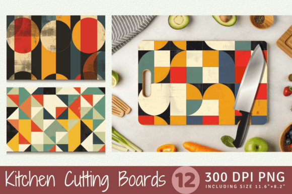Download Retro Geometric Shapes Cutting Boards Su - Retro geometric shapes Collection
