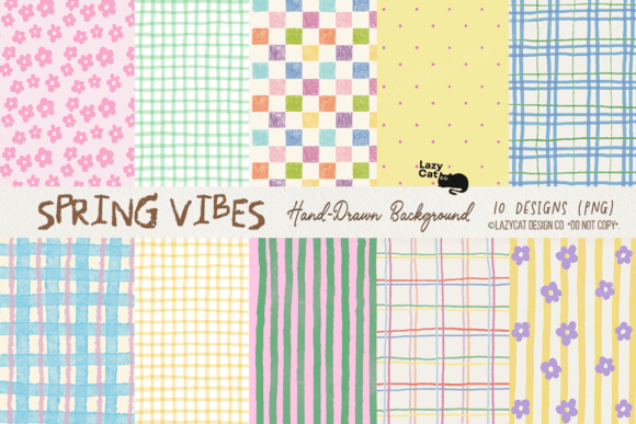 Download Spring Vibes Hand-Drawn Background Set - Background set Collection