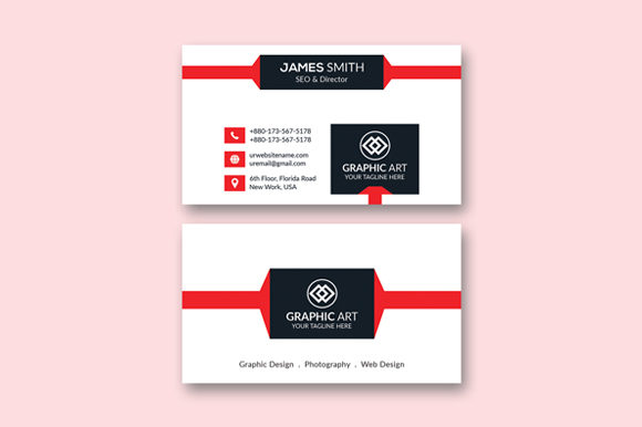 Download Visit Card Layout with Red and Black - Premium Resources