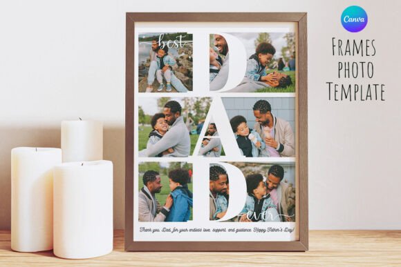 Download Best Dad Ever Photo Frame Canva Template - Best Collection