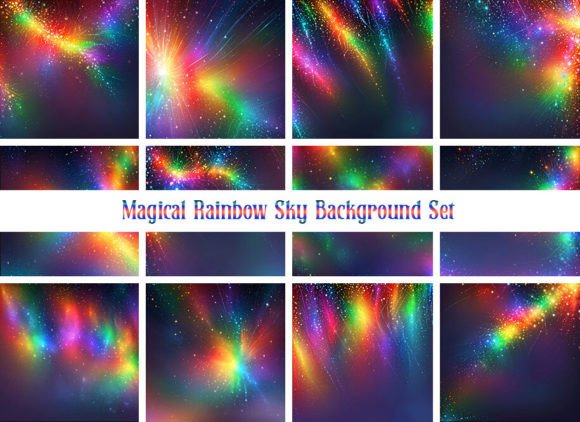 Download Magical Rainbow Sky Background Set - Background set Collection
