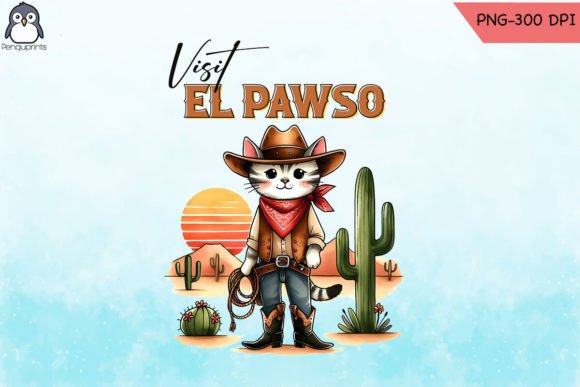 Download Visit Pawso Cowboy Cat Sublimation PNG - Visit Collection