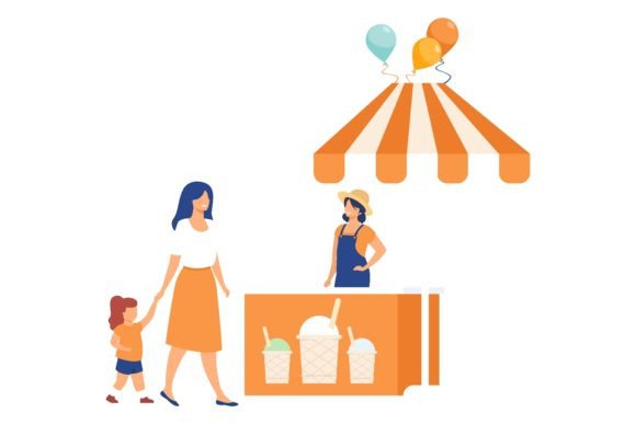 Download People Visiting Street Food Fair. Parent - Visit Collection