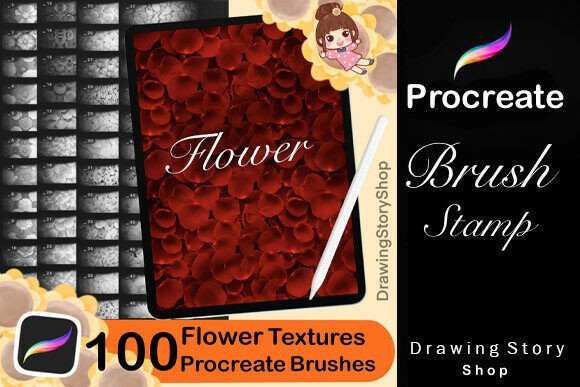 Download 100 Procreate Flower Textures Brushes - Flower textures Collection