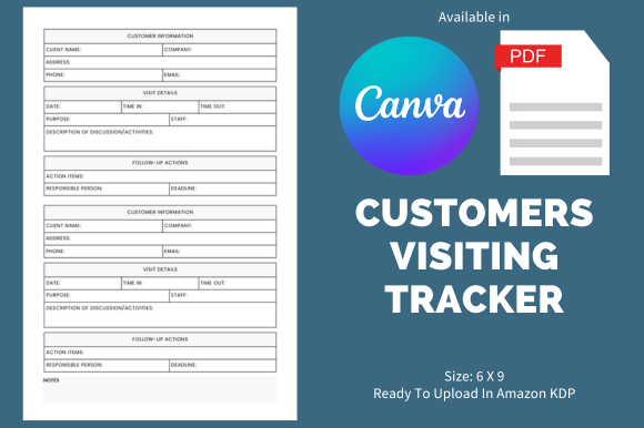 Download Customer Visiting Tracker - KDP Interior - Visit Collection