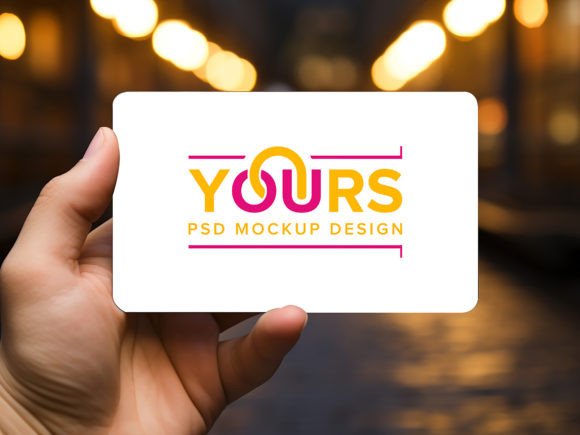 Download Person Holding Visit Card Mockup in Hand - Visit Collection