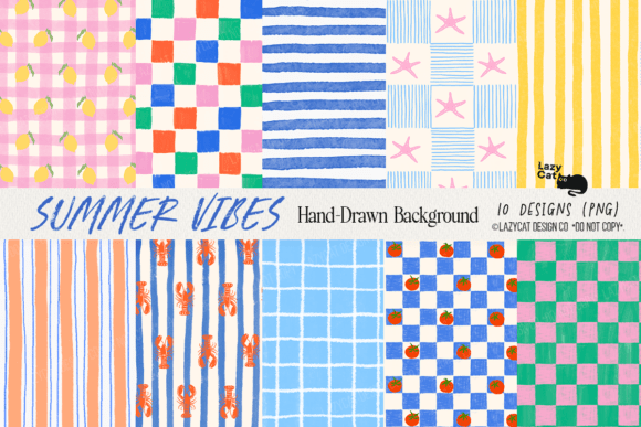 Download Summer Vibes Hand-Drawn Background Set - Background set Collection